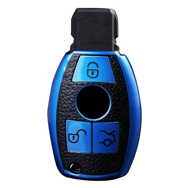Mercedes Key Cover for C200L, CLA220, E260, GLK300, ML, R-Class, C-Class, GLC with Keychain Buckle.
