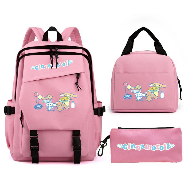 Cartoon Puppy Printed Schoolbag Set Backpack + Lunch Bag + Pencil Case Three-Piece Set