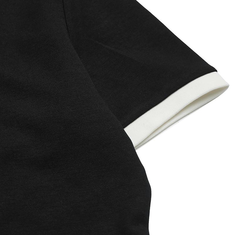 FILA Original Color Block Edge Fashion Simple Classic Retro Casual Versatile Comfortable Round Neck Slim Short Sleeve Dress F51W629301FBK