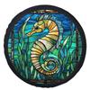 1pc Stained Glass Seahorse Themed Tire Cover Wheel Cover, Trendy Universal Wheel Cover Tire Cover Wheel Protection Cover, Suitab