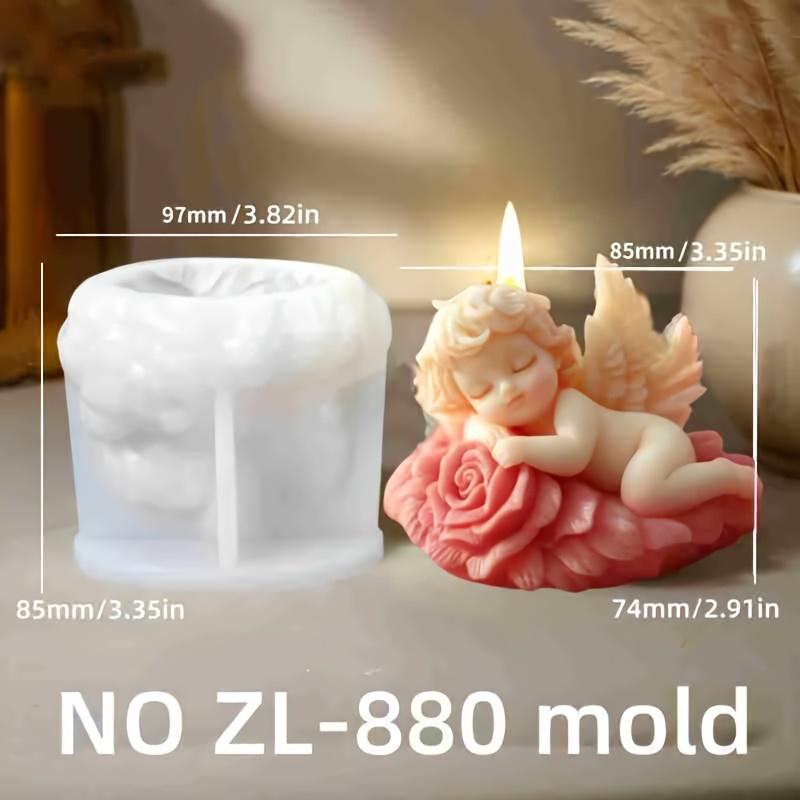 3D Niedlich DIY Blume Engel Kerze Silikonform Flügel Jungenengel Kerzenform Rosenblume Engel Beton Zement Gipsformen