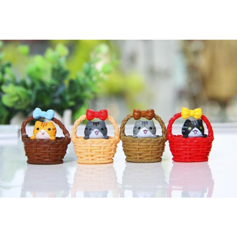 

Корзина Кошачий Лэндскейпинг, Микро Бонсай, Суккулентные Украшения, Садовые Украшения, Украшения для Микро-ландшафтного Садоводства 4pcs