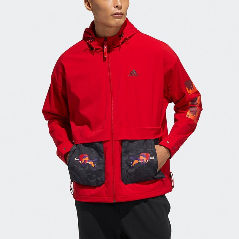 adidas Cny Jkt New Year's Edition Casual Sports Hooded Jacket Red Men's GP1822