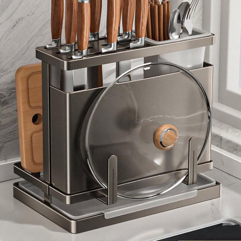 

Gunmetal Grey Carbon Steel Kitchen Knife & Chopstick Holder