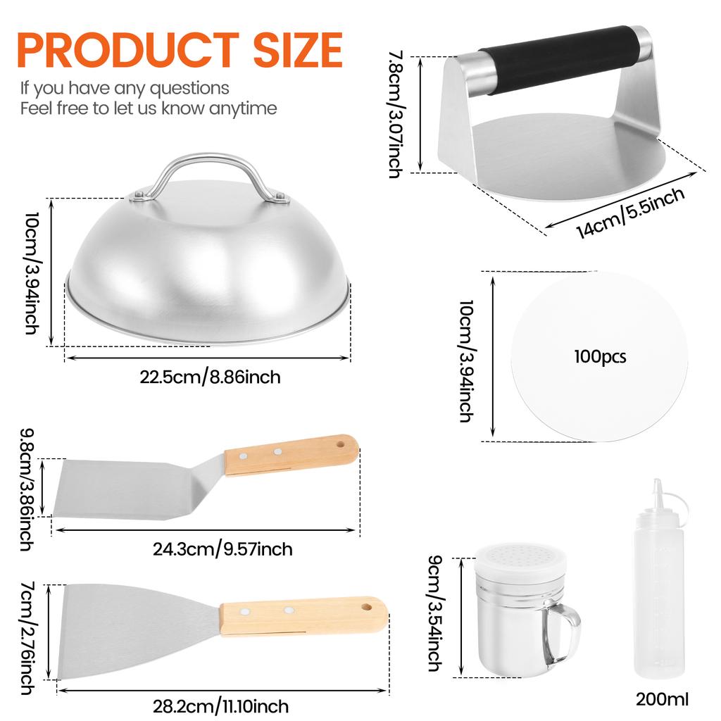 Burger Press Stainless Steel Smash Hamburger Presses Meat Mold Deli Meats Kitchen Accessories Patties Meat Masher Burger Making