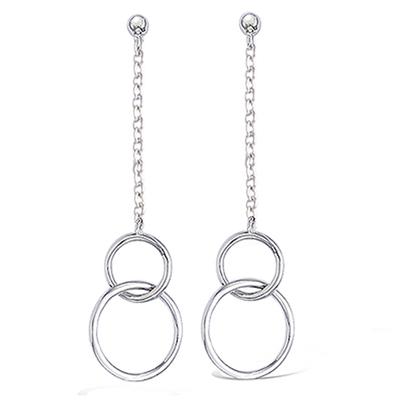 [K7356] - Silver 'Choréographie' Silver Earrings (rhodium-plated) - 50x15 Mm