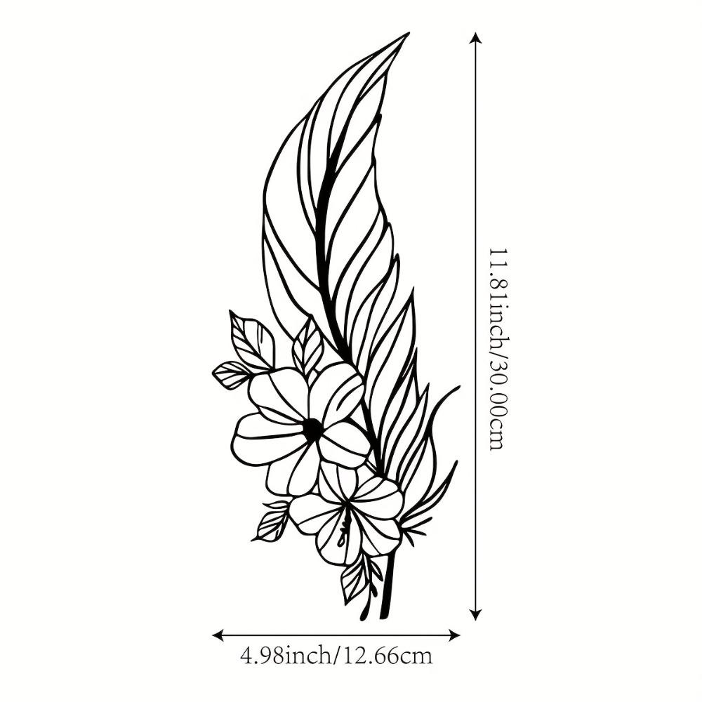 

Art Deco Metal Feather Wall Sculpture 11.81 Inch Iron Mural Decor for Living Room Office Farmhouse Patio Balcony Indoor Outdoor Home 12in