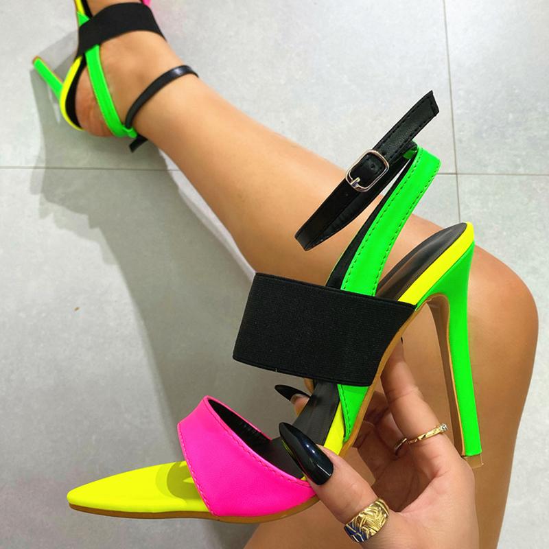 Liyke Summer Gladiator 11.5CM High Heels Party Dress Sandals Sexy Nightclub Stripper Shoes Women Pumps Buckle Strap Sandalias