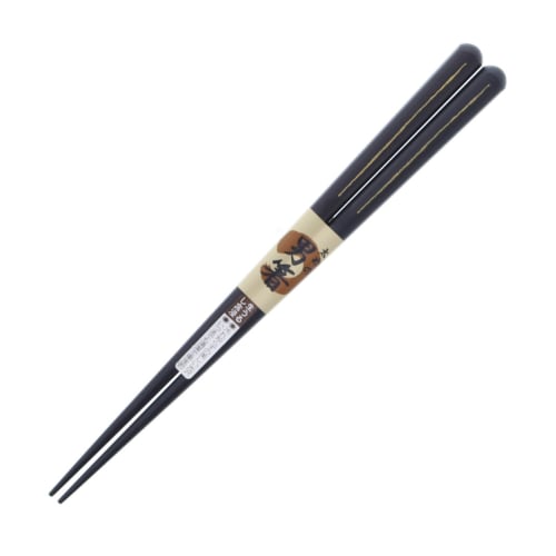 Ishida Japanese-made Chopsticks for Men, Thick, Black Sen Ichihan, Ebony, Lacquered, 23.5cm