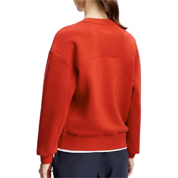 Fila Fitness Series Letter Round Neck Pullover Loose Sweatshirt Women Sweatshirt Hot-Red A11W411203F-RD