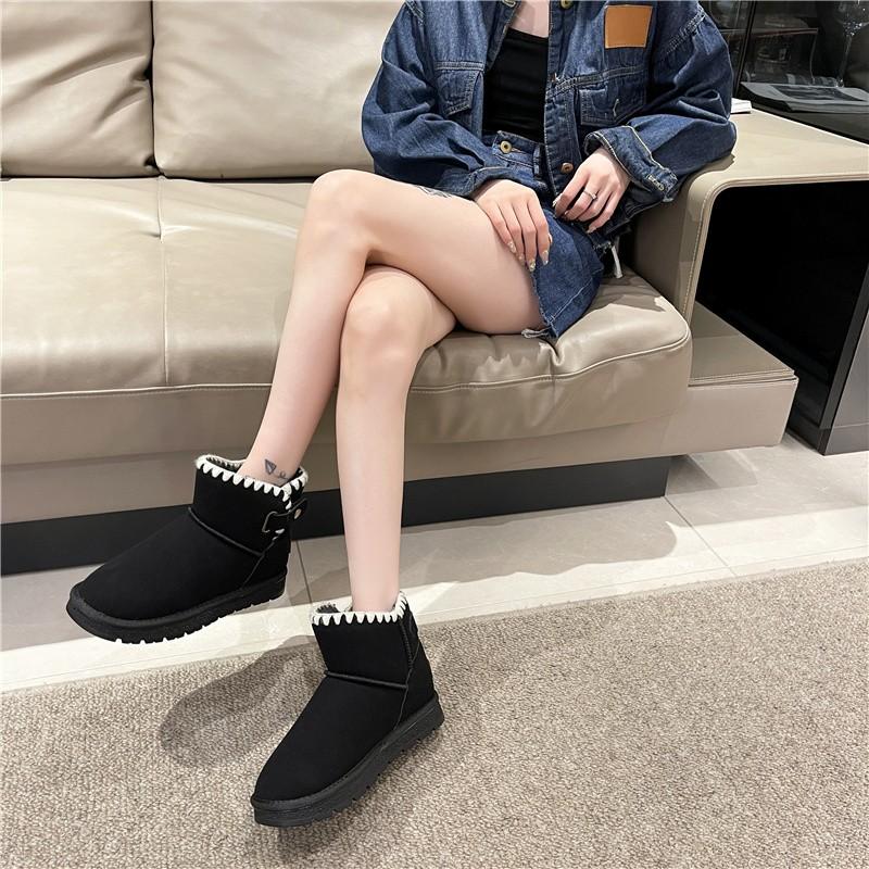Fashion Women's Ankle Boots Short Plush Warm Snow Boots 2024 New Winter Casual Comfortable Suede Fur Thick Bottom Women Boots