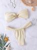 Solid Color Strapless Bandeau Sexy Split Bikini Swimsuit Women's Swimwear