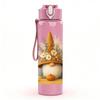 1PC Coffee Gnome Autumn Art 750ml Color Plastic Sports Water Bottle Leakproof Flip Straw Lid Suitable for Sports Office Home Use