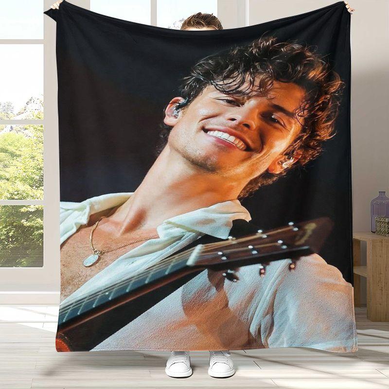 Fashion Shawn Mendes Handwritten Singer Flannel Blanket,Ultra Soft Plush Throw for Home Bedroom Bed Sofa Cover Office Picnic