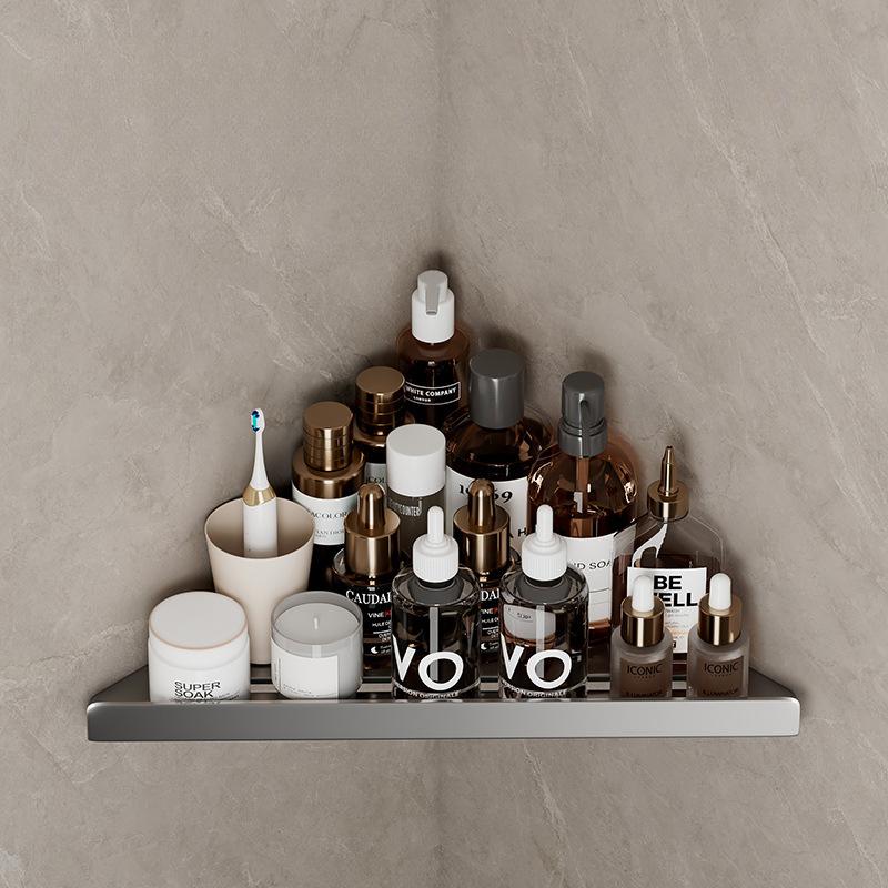 Bathroom Corner Storage Rack Punch-Free Toilet Alumimum Organization Storage Shelves for Wall Toiletries Shower Accessories New