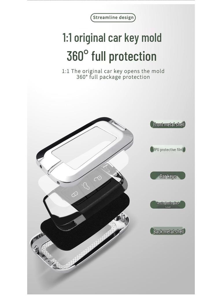 Metal Key Shell for Volkswagen Models: New Sagitar, Lavida Plus, Tayron, Tuon, Tiguan L, Bora, Magotan