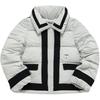 Fila X Mihara Yasuhiro Collaboration Casual Warm Color Block Logo Printed Down Jacket Women Outerwear Gray F11W143904F-GY
