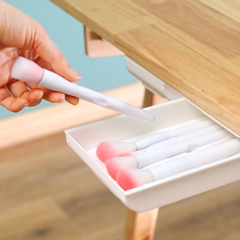 Space Saving Adhesive Mounted Organizers Drawer Under Table Surfaces For Mess Release Workspaces