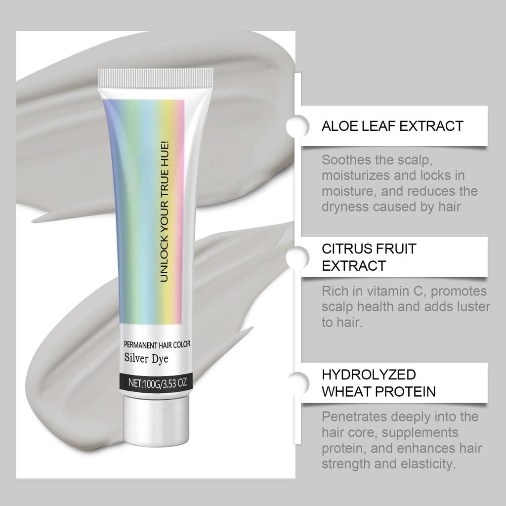 Gray Hair Cream Lock Color Lasting Hair Nourishing Plant Extract Hair Care Color Hairdressing Agent