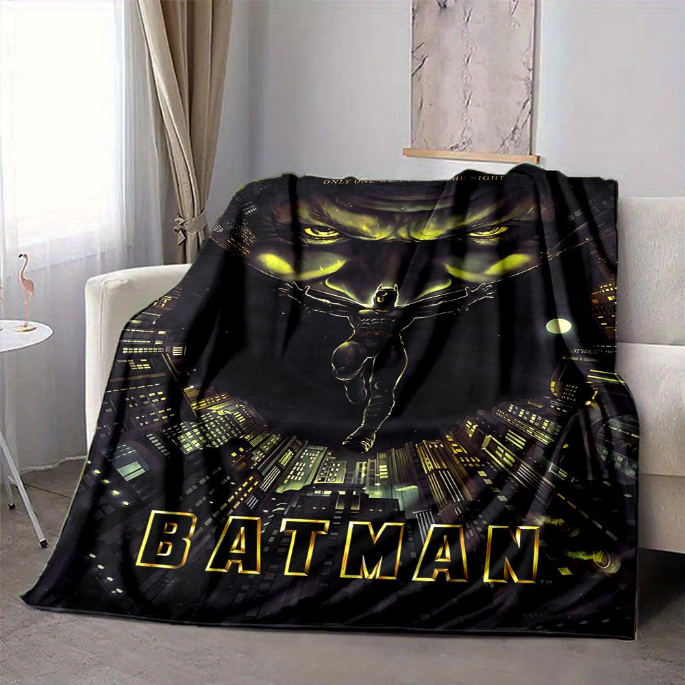 1pc Batman Blanket Lightweight Flannel Throw For Sofa, Bed, Travel, Camping, Livingroom, Office, Couch, Chair, And Bed