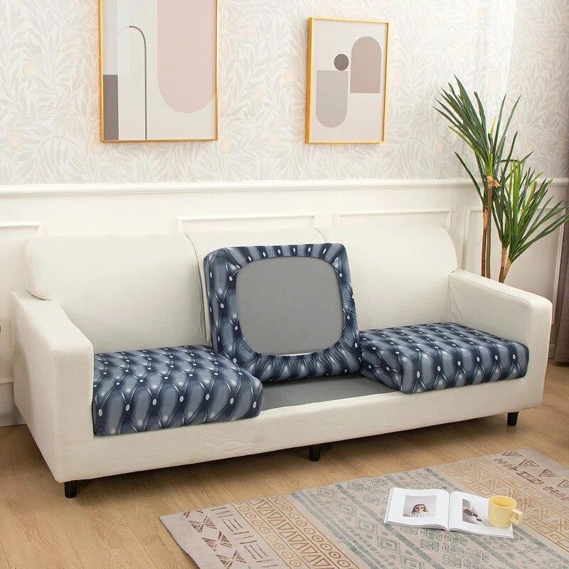 1/2/3/4 Seater Sofa Seat Cushion Cover for Living Room Pets Kids Furniture Printing Stretch Washable Removable Chair Seat Cover