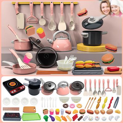 Kitchen Toys for Kids 59/69 PCS Pretend Cooking Set Play with Pots Pans Cookware Play Role Educational Toy Girls Boys Gifts