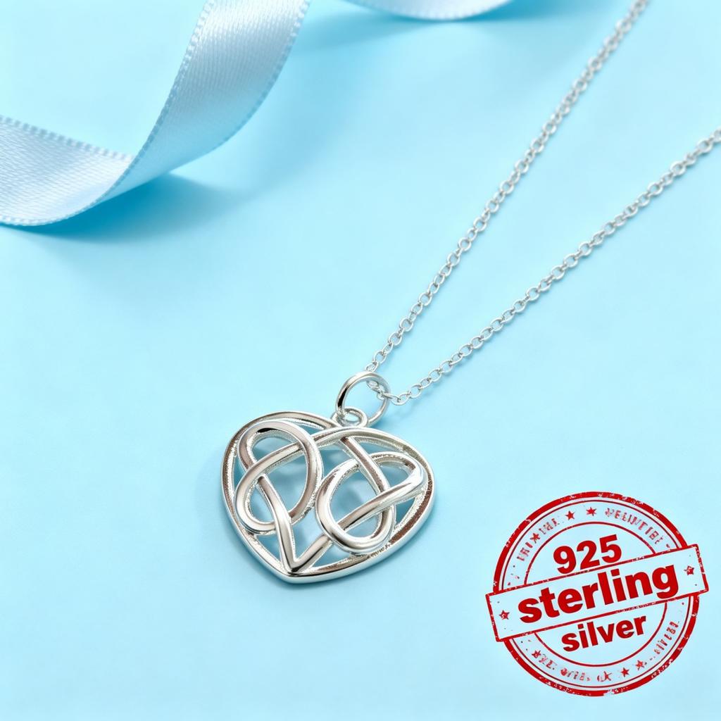 925 Sterling Silver Charms Heart Pendant Necklace for Women, Fashion Brands, Hot Party, Wedding Jewelry Gifts