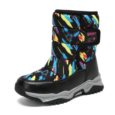 26-38 Neue, hochwertige, stoßdämpfende, rutschfeste, langlebige High-Top-Kurzstiefel für Kinder, Camo-Schneestiefel, Baumwollschuhe