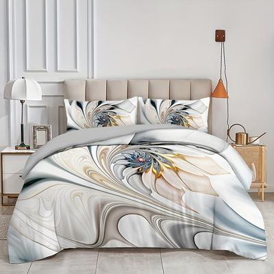 Juego de Funda Nórdica con Estampado de Mármol de Lujo Moda Juego de Ropa de Cama Suave y Cómoda Para Dormitorio Habitación de Invitados