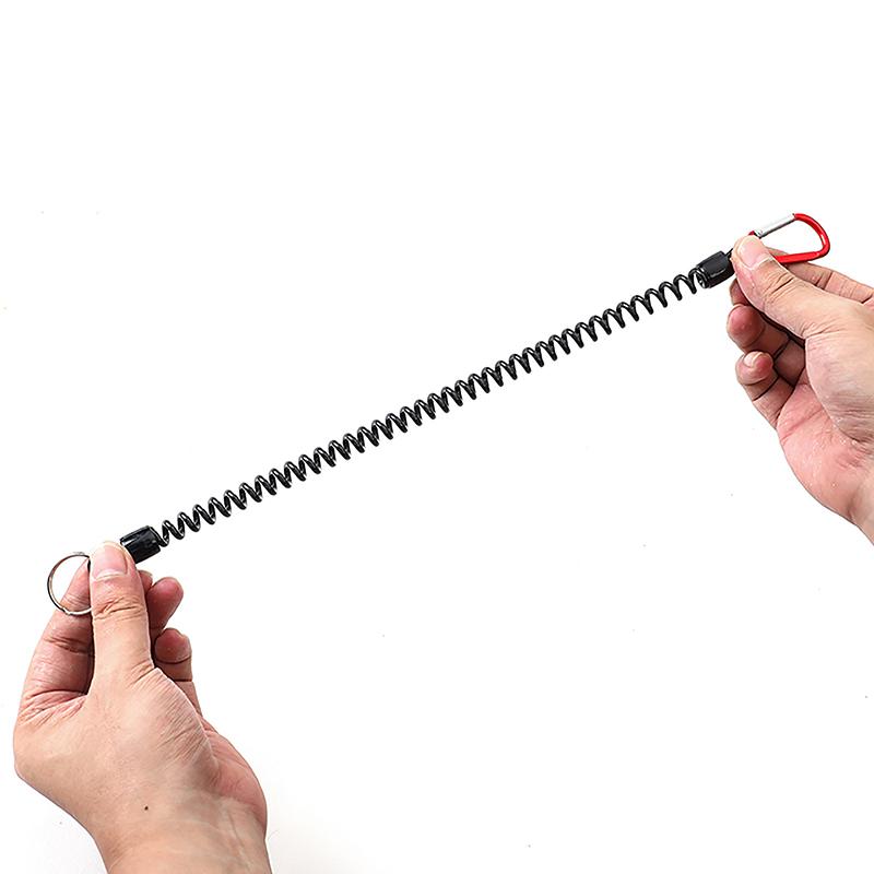1 Pcs Fishing Tools Anti-Lost Lanyard Telescopic Elastic Retention Rope Safety Spring Lanyard Rope Key Ring Chain Accessories