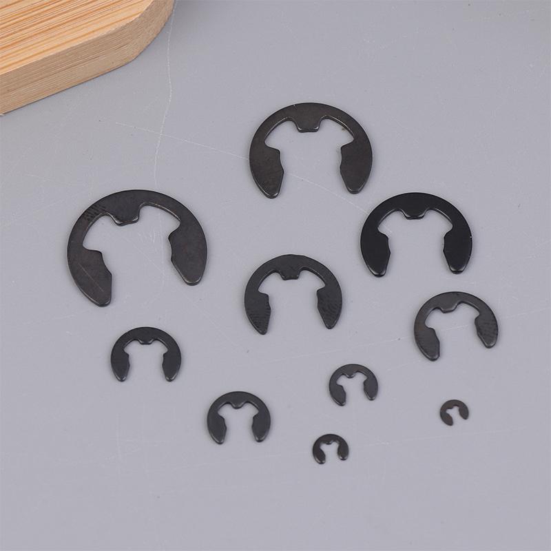 120ks Sada černých nerezových pojistných kroužků Snap Ring E-Clip Podložka Sortiment Pro upevnění hřídele M1.5-M10