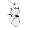 Fashion Cute Shape Cat Necklaces Animal Crystal Stone Pendant Kitten Pink Purple Cat Jewelry Necklaces Pet Lovers