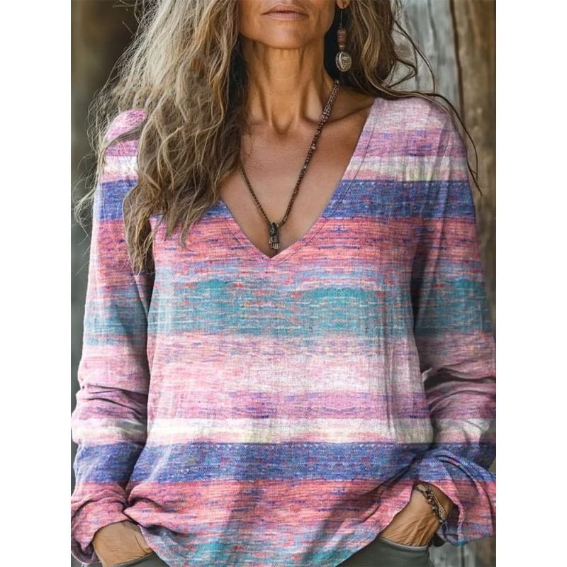 JPNTKY Women's Fashion Casual Long Sleeve V Neck Blouses & Shirts