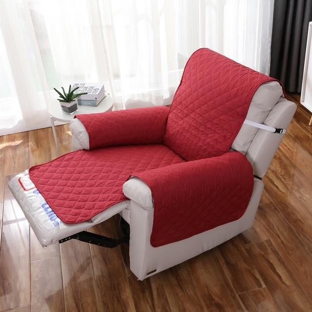 Washable Quilted Sofa Cover Removable Recliner Towel Solid Color Couch Slipcover Nordic Armchair Sofa Cover Dog Cat Pet Sofa Mat