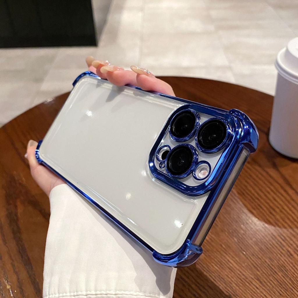 Applicable To Apple 16 Mobile Phone Case Full-inclusive Lens Film IPhone 15 Four-corner Anti-fall Electroplating Airbag Soft Shell Protective Cover