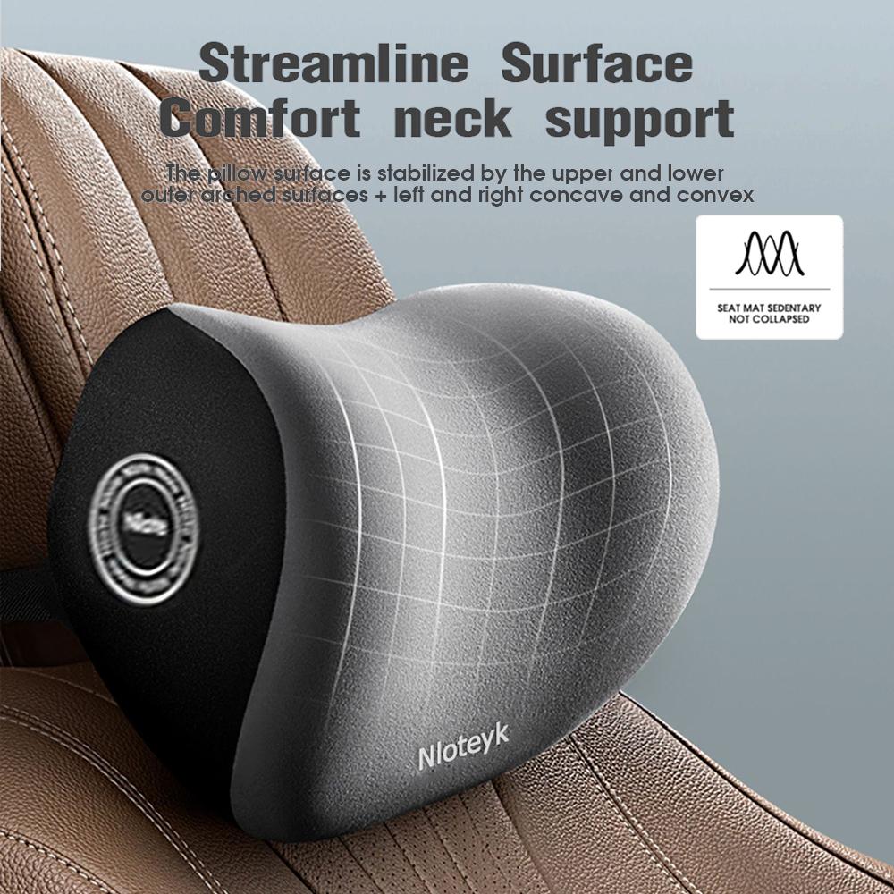 Car Headrest Pillow Lumbar Support Memory Foam Neck Pillow Waist Support Removable Washable Backrest Universal Vehicle Cushion