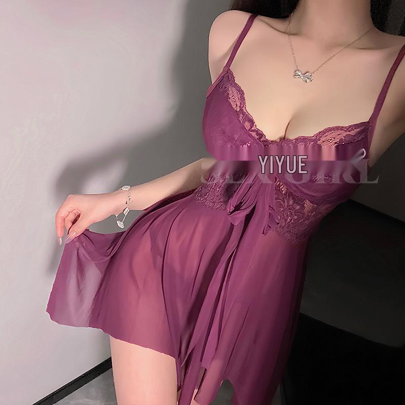 Yi Yue Sexy Lace Nightgown with Removable Lace-up Design - Style 1268