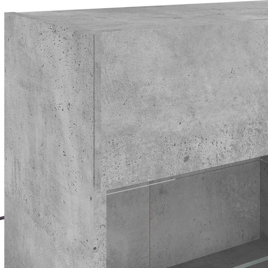 6 Piece TV Wall Unit with LED Lighting Concrete Grey