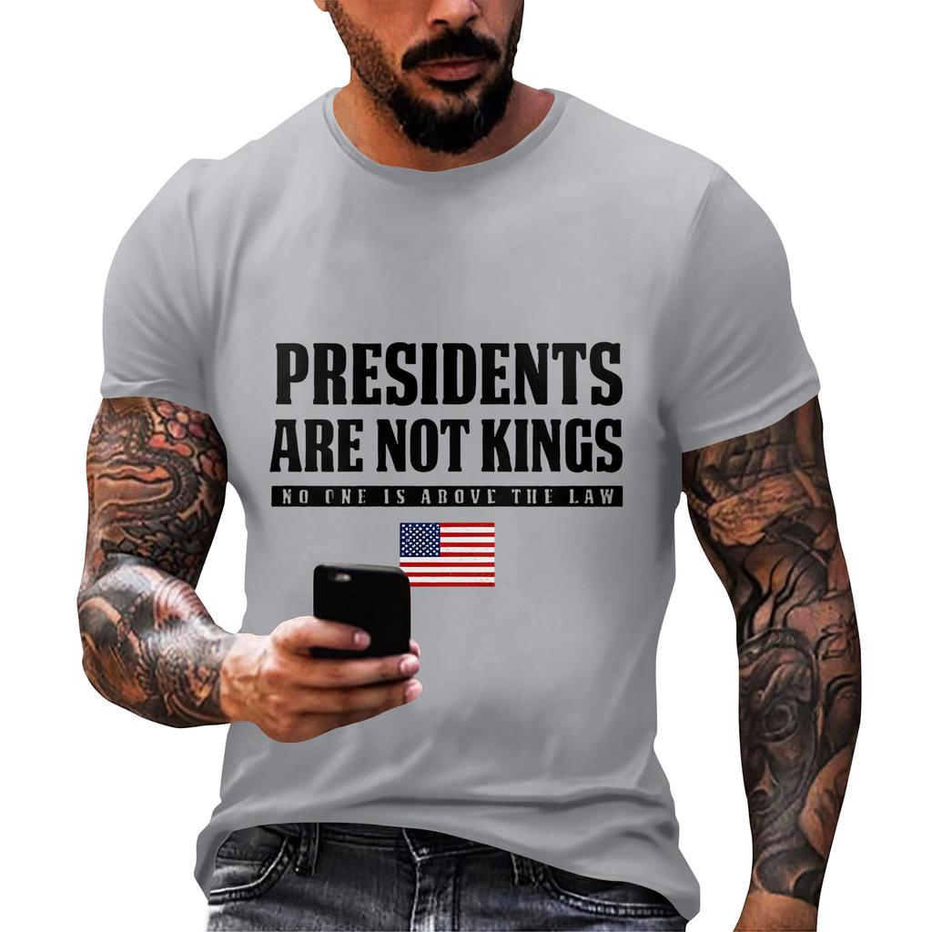 Men's  Neck Short-Sleeve T-Shirt With American Political Print