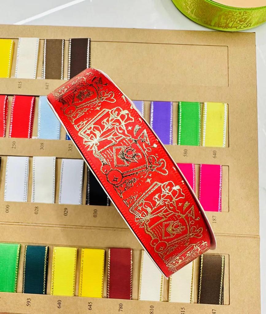 2.5cm Wide Magic Book Ribbon - Hot Stamping Handmade Bow for Jewelry and Gift Box Accessories