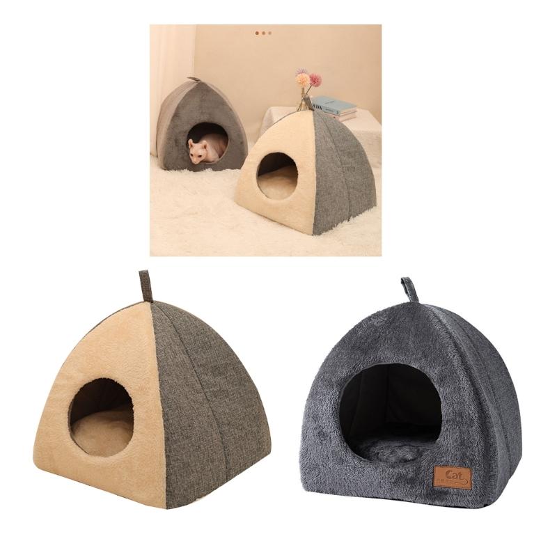 Cat Bed for Indoor Cat Small Dog Warm Bed House Washable Puppy Tent Bed Kitten Cave Removable Cushion