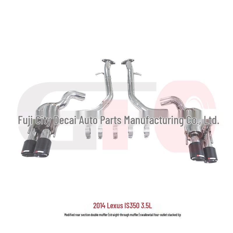 2014 Lexus IS350 3.5L Modified Dual Muffler Swallowtail Quad Exhaust Tips Modified exhaust pipe