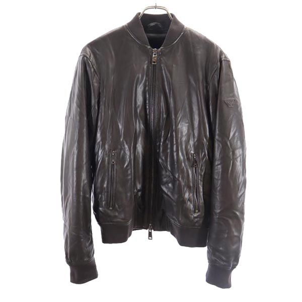 Armani Jeans Faux Fur Lining Zip Jacket 48 Black Series Logo Men's Used