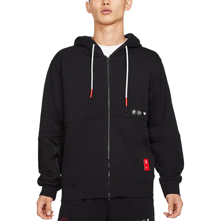 Nike Kapuzen-Sweatshirtjacke mit durchgehendem Reißverschluss für Herren Oberteile Schwarz CK6742-010