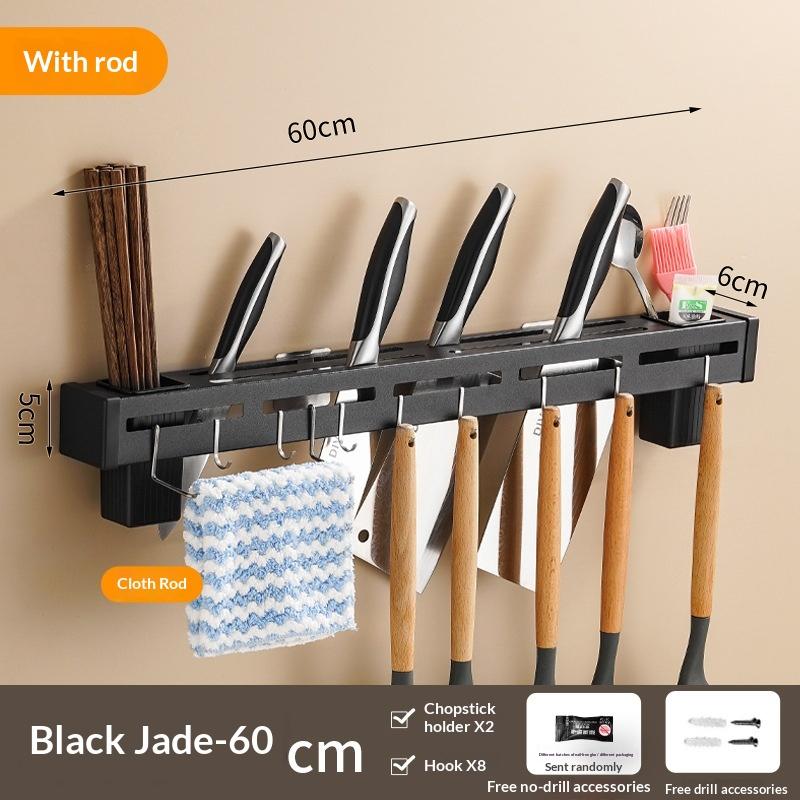 Stainless Steel Knife Holder Chopstick Holder Multi-Functional Knife Storage Rack Wall-Mounted Kitchen Rack