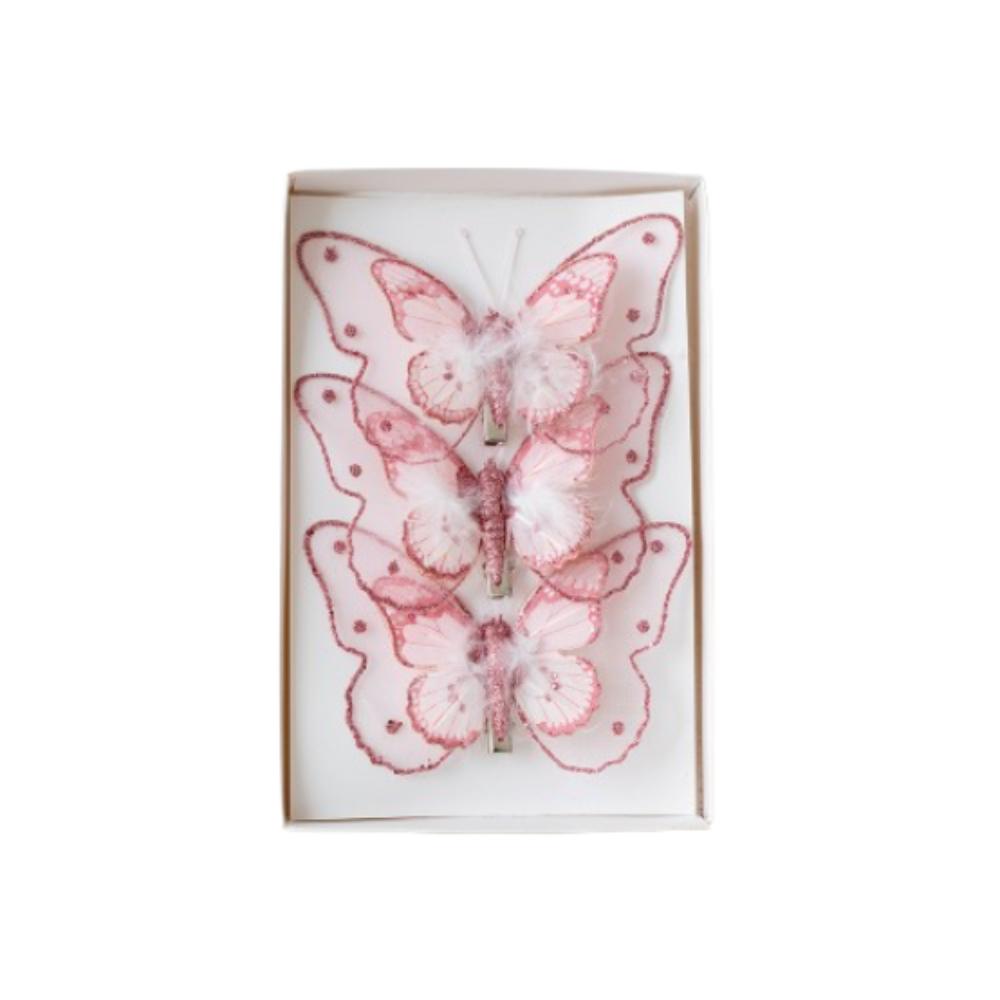 Plastová vánoční třpytivá motýlí přívěsek DIY vánoční stromek závěsná dekorace domácí vánoční výzdoba