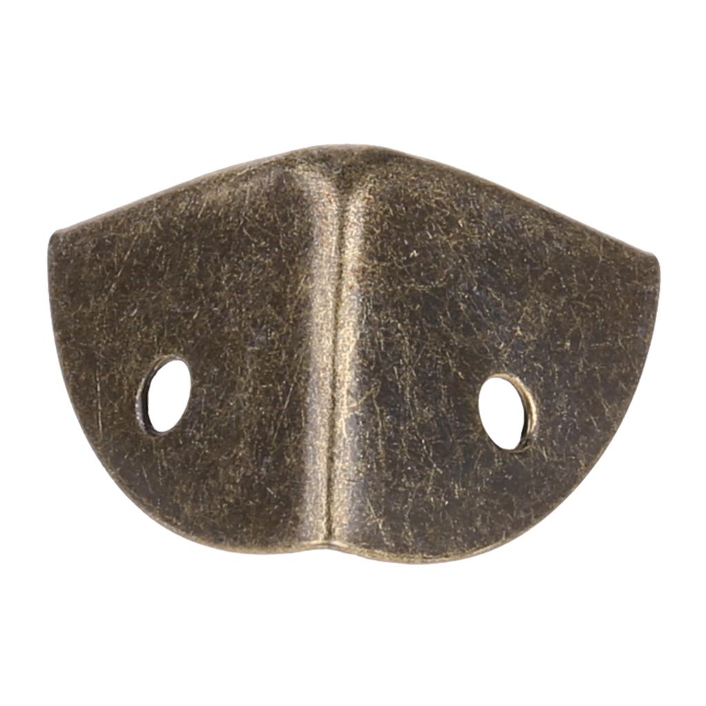 Boîte décorative en laiton antique Protection d'angle de boîte Garde de sécurité de bord Couvercle de bord Coins de meubles Pare-chocs métalliques 0,98"x0,98"