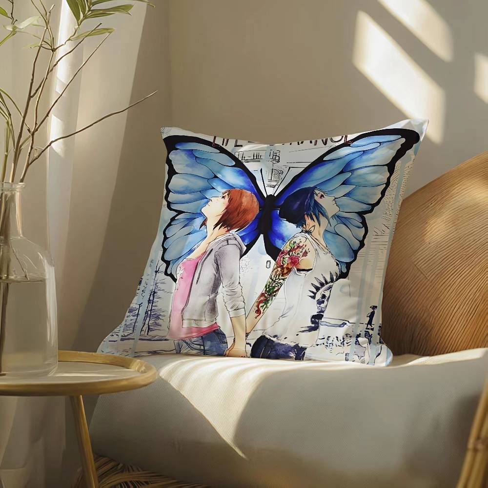 Game Life Is Strange-S Pillow Case Silky Elegant Comfort Sofa Bed  Invisible Zipper Beach Pillowcase
