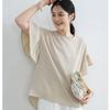 Loose Short Stylish Free Ruffle EMY-li Women's Tops, Blouses, Shirts, Fit, 5/8 Length, Sleeves, Spring, Summer, Cute, (JP, Alphabet, Size, Sleeves,