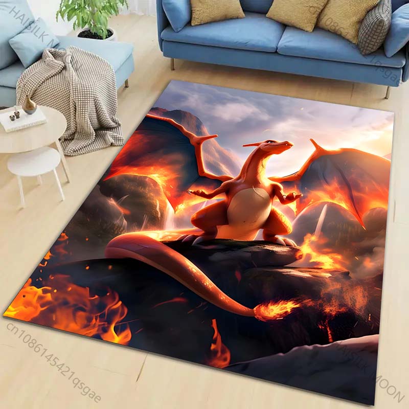 Klasyczny P-P0kém0n Charizard Wzór Dywan Salon Sypialnia Sofa Duża Powierzchnia Dekoracyjne Dywany Dzieci Zabawa Mata Antypoślizgowa Cudowne Prezenty